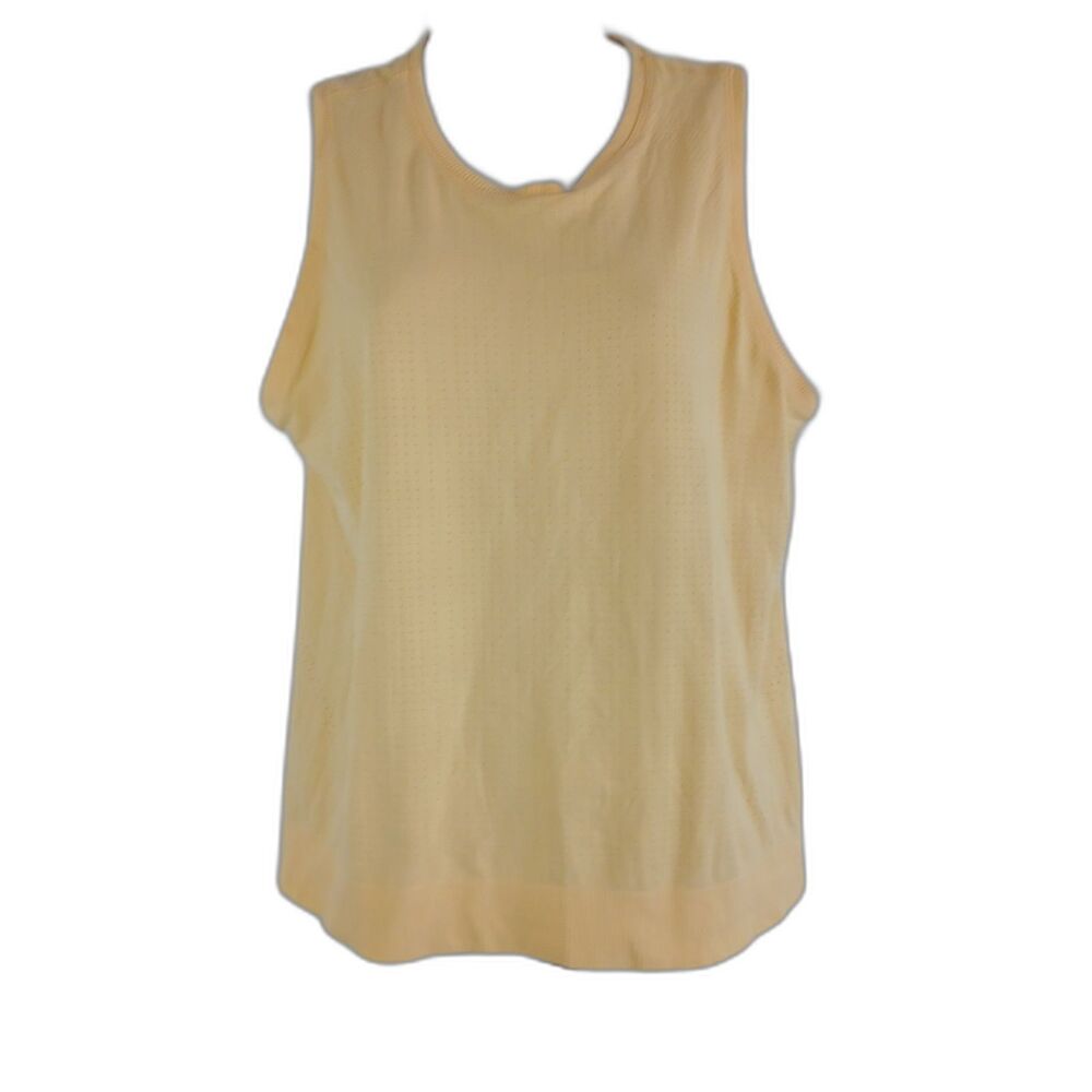 Athleta Shirt Womens Medium‎ Yellow Tank Top Sleeveless Crewneck Curved Hem Soft